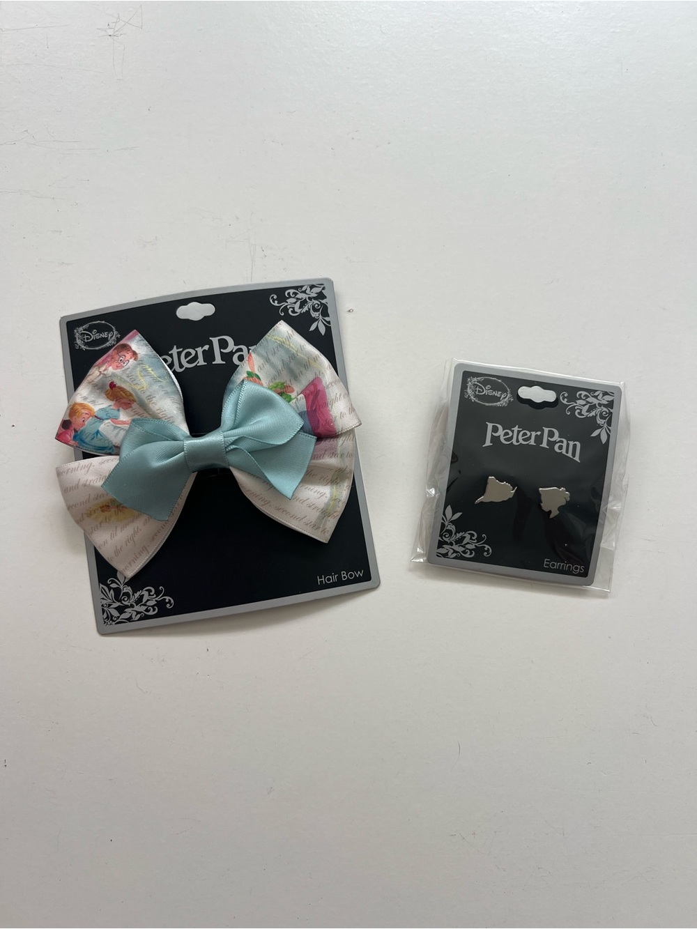 Disney Peter Pan Hair Bow and Stud Earrings